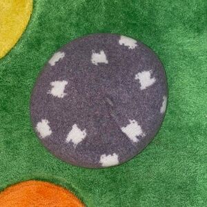 Lavender and white sheep beret